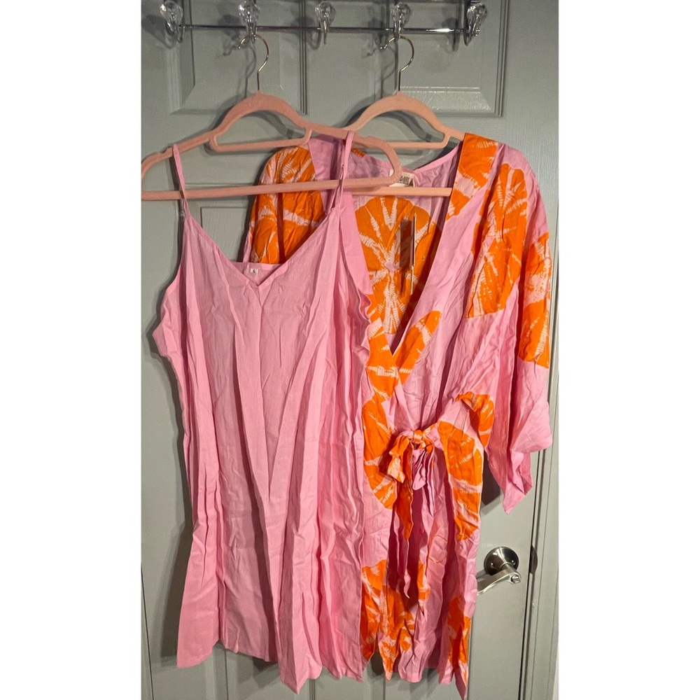 Anthropologie Tie-Dye Wrap Mini Dress NWT Size Large TWO Piece - Picture 4 of 11